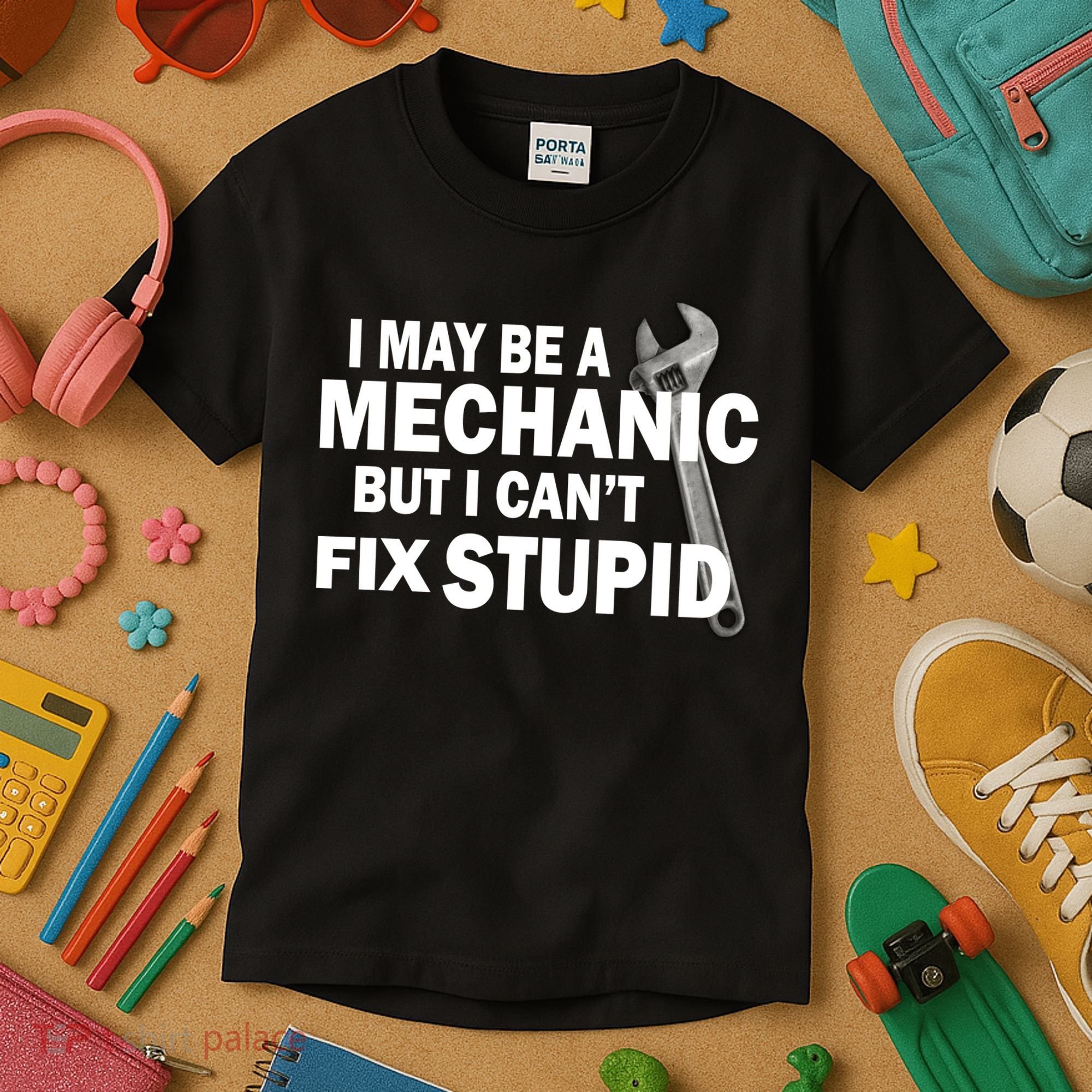 I May Be A Mechanic But I Can't Fix Stupid Funny Kids T-Shirt