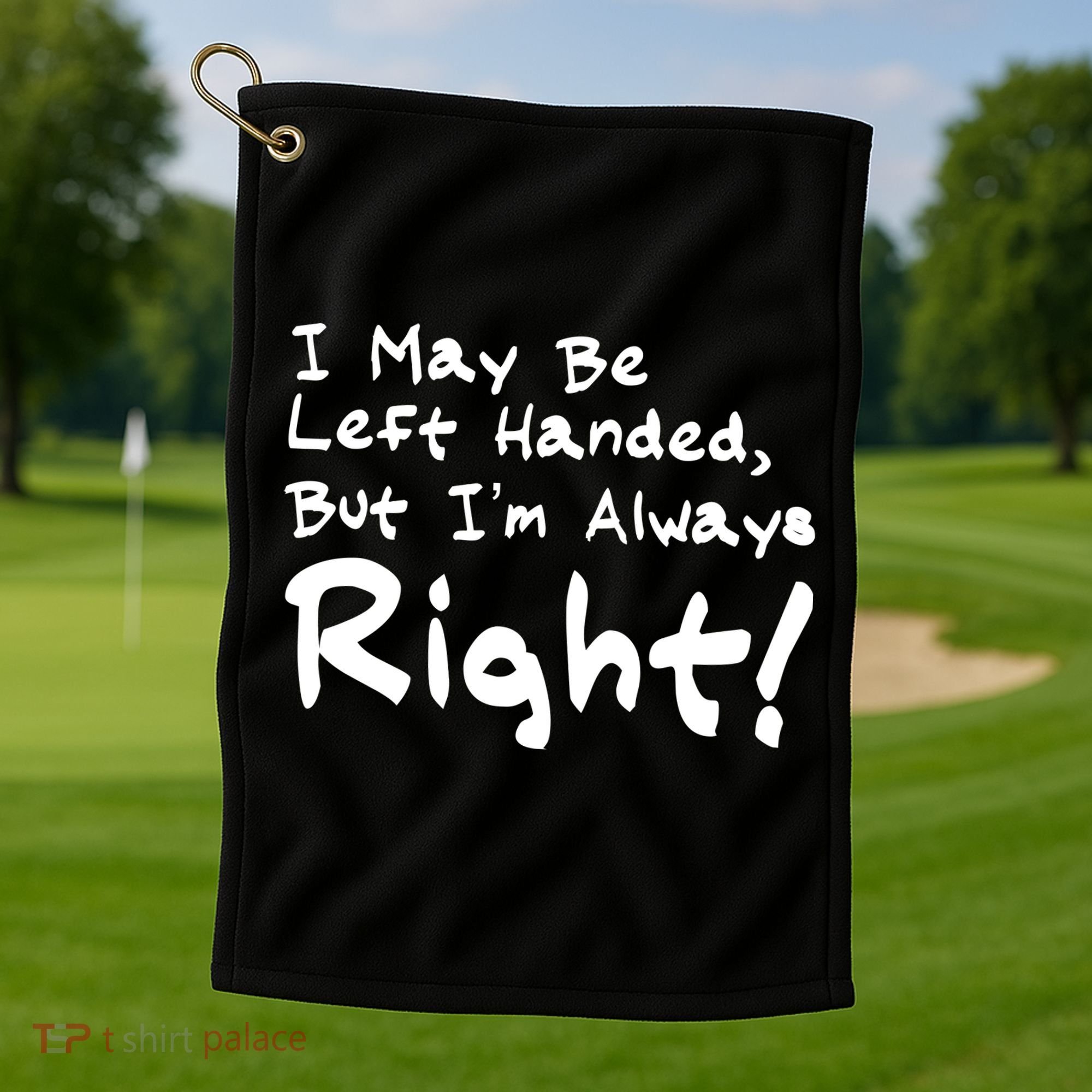 I May Be Left Handed, but I'm Always Right Golf Towel