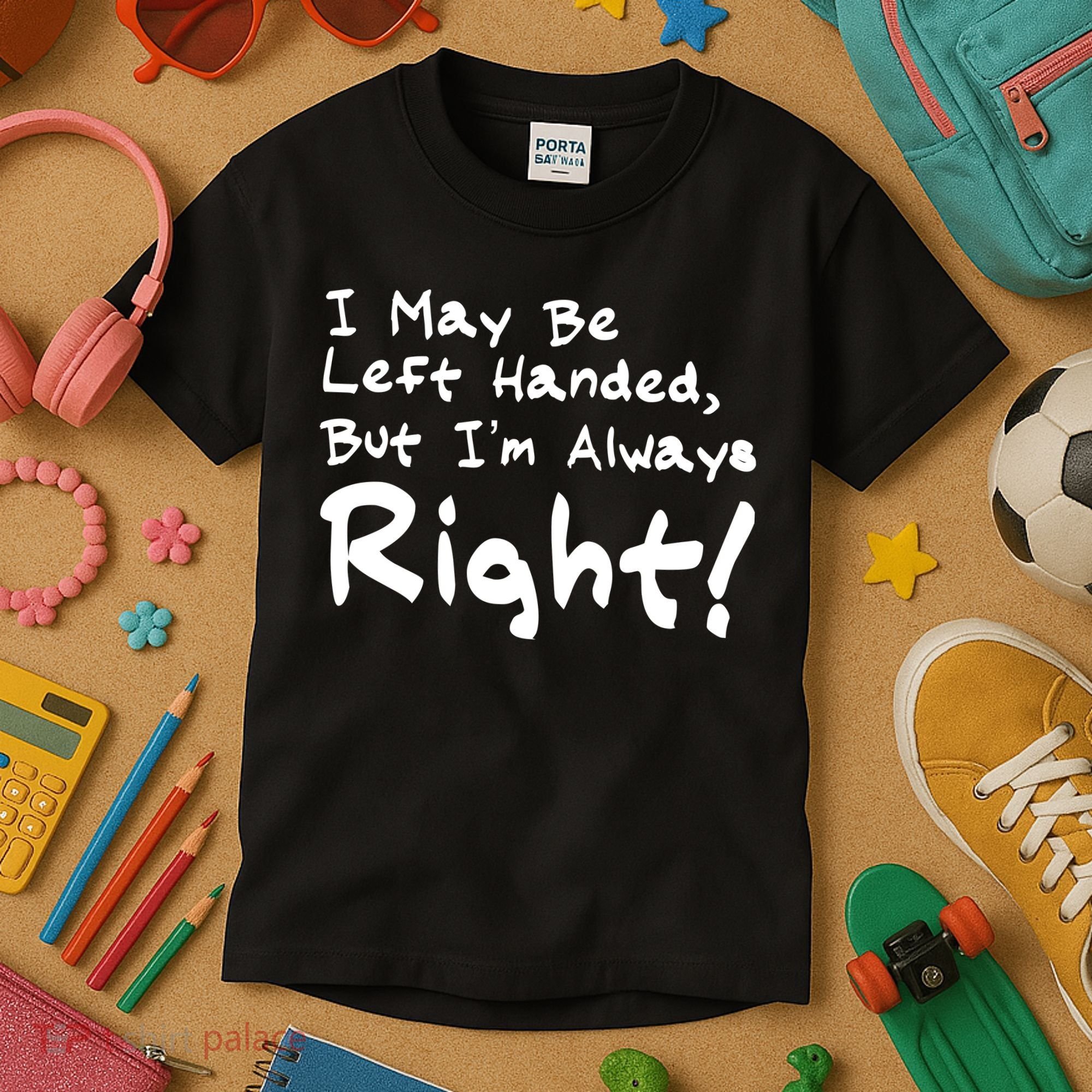 I May Be Left Handed, but I'm Always Right Kids T-Shirt