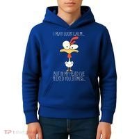 I May Look Calm But In My Head I Pecked You 3 Times Kids Hoodie thumb 4