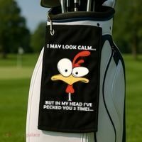 I May Look Calm But In My Head I've Pecked You 3 Times Golf Towel thumb 2