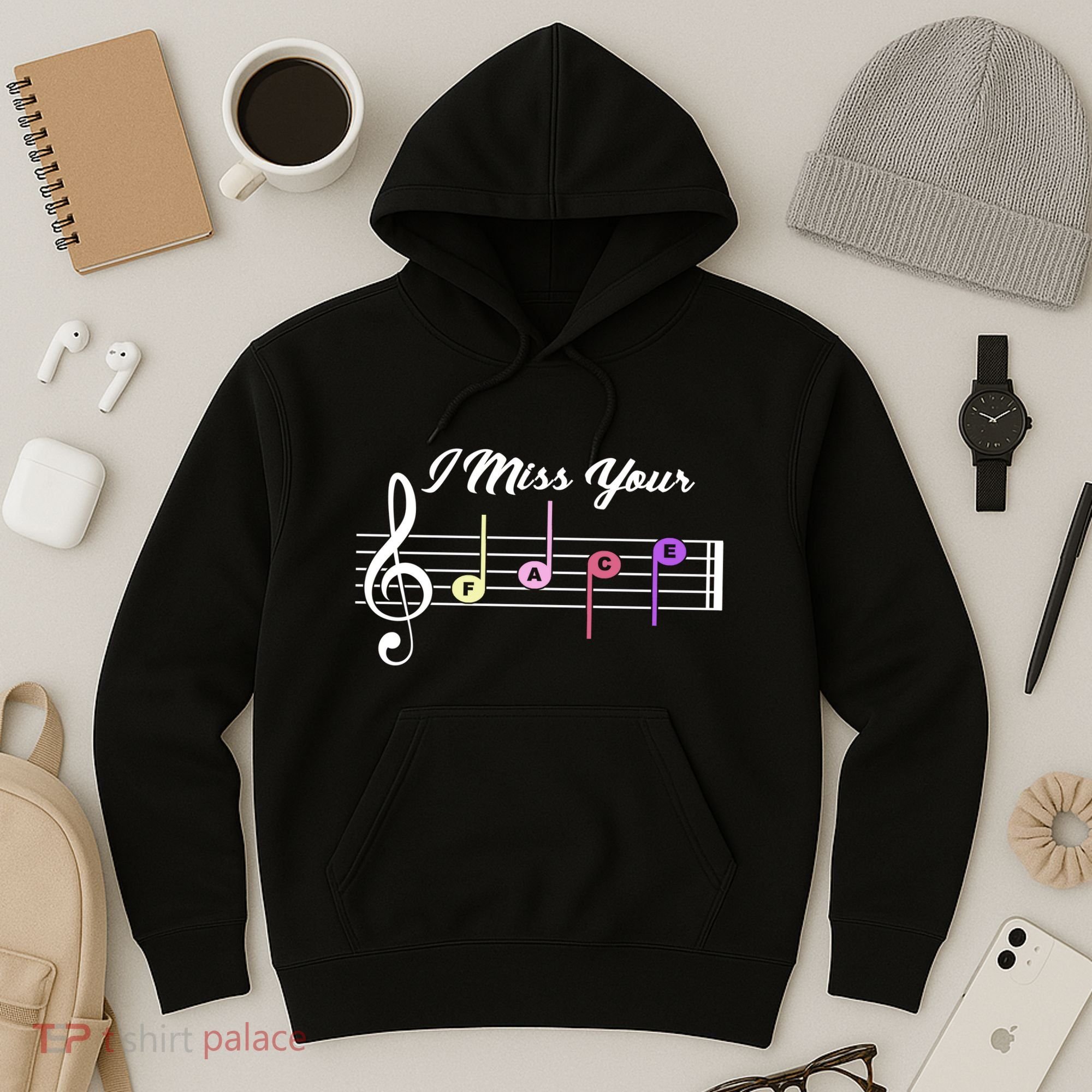 I Miss Your Face Music Notes Hoodie