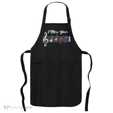 I Miss Your Face Music Notes Apron