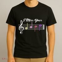 I Miss Your Face Music Notes T-Shirt thumb 3