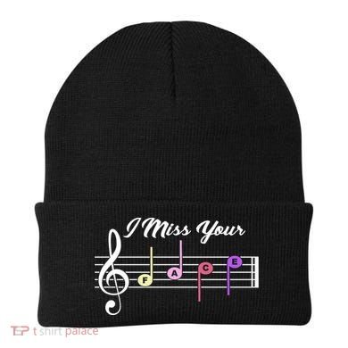 I Miss Your Face Music Notes Beanie
