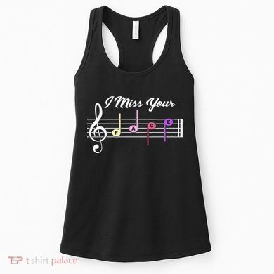 I Miss Your Face Music Notes Women's Tank Top