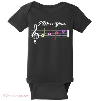 I Miss Your Face Music Notes Baby Bodysuit