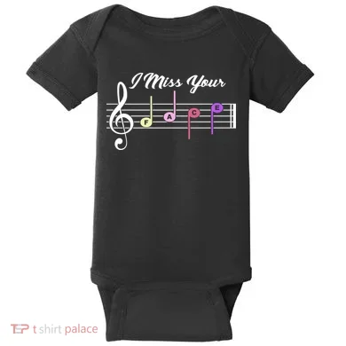 I Miss Your Face Music Notes Baby Bodysuit