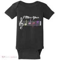 I Miss Your Face Music Notes Baby Bodysuit thumb 0