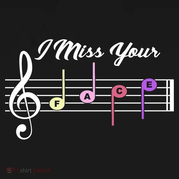 I Miss Your Face Music Notes Baby Bodysuit