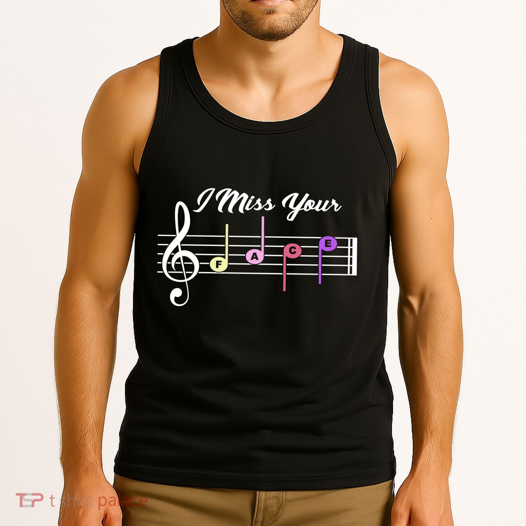 I Miss Your Face Music Notes Tank Top