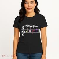 I Miss Your Face Music Notes Women's T-Shirt thumb 4