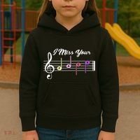 I Miss Your Face Music Notes Kids Hoodie thumb 3