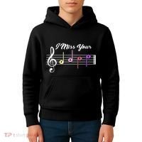 I Miss Your Face Music Notes Kids Hoodie thumb 4