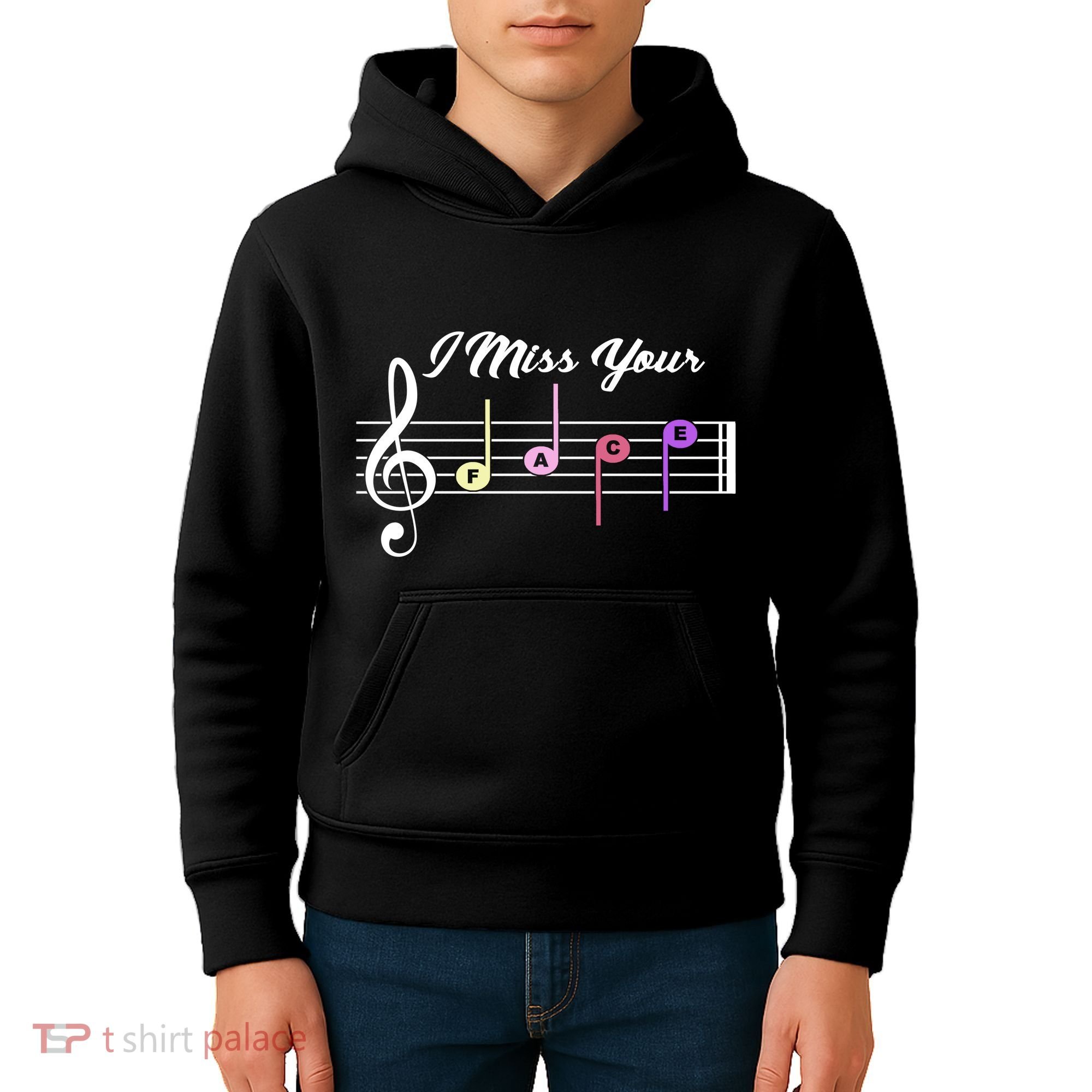 I Miss Your Face Music Notes Kids Hoodie