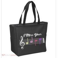I Miss Your Face Music Notes Tote Bag thumb 2