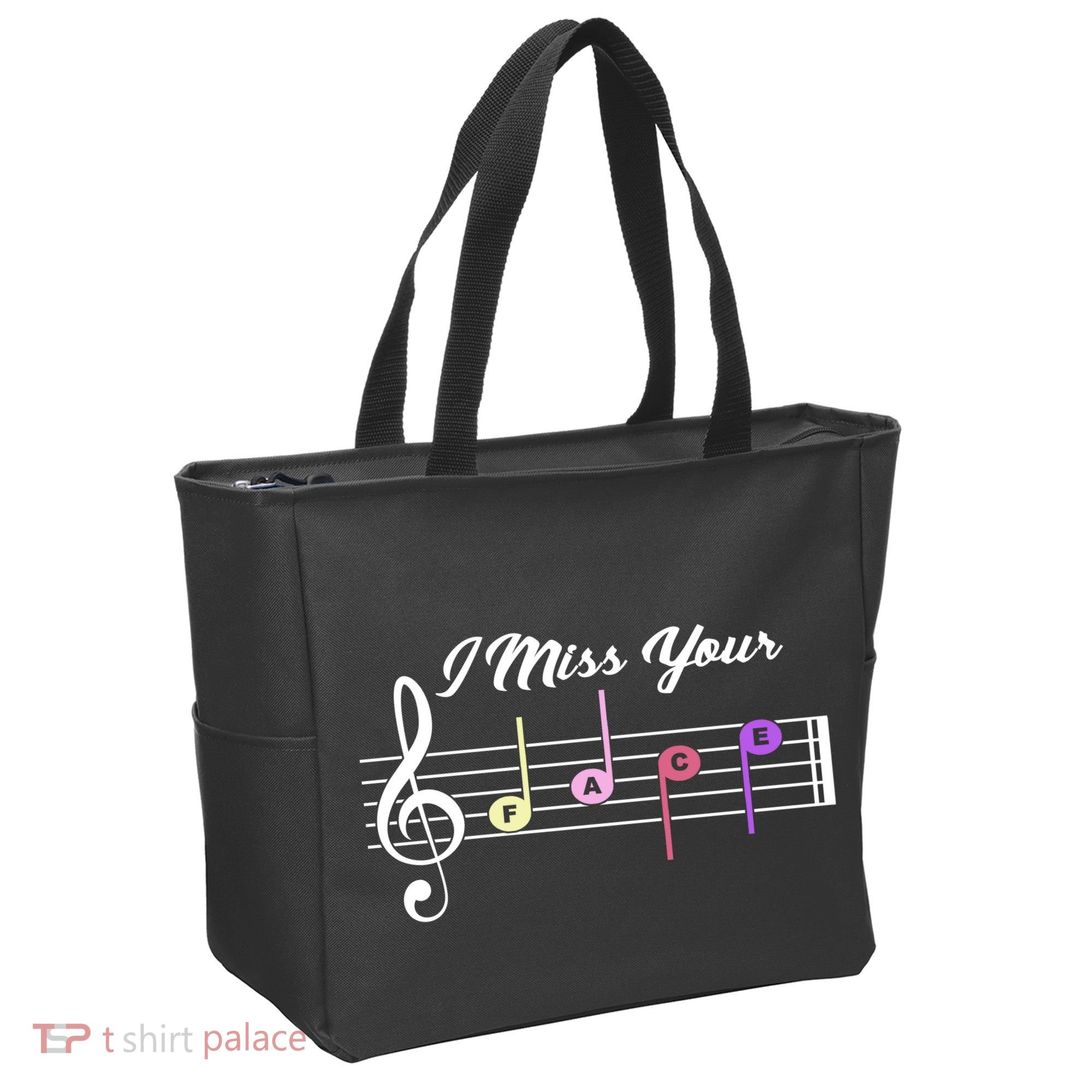 I Miss Your Face Music Notes Tote Bag