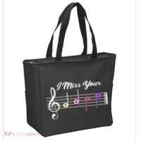 I Miss Your Face Music Notes Tote Bag thumb 2