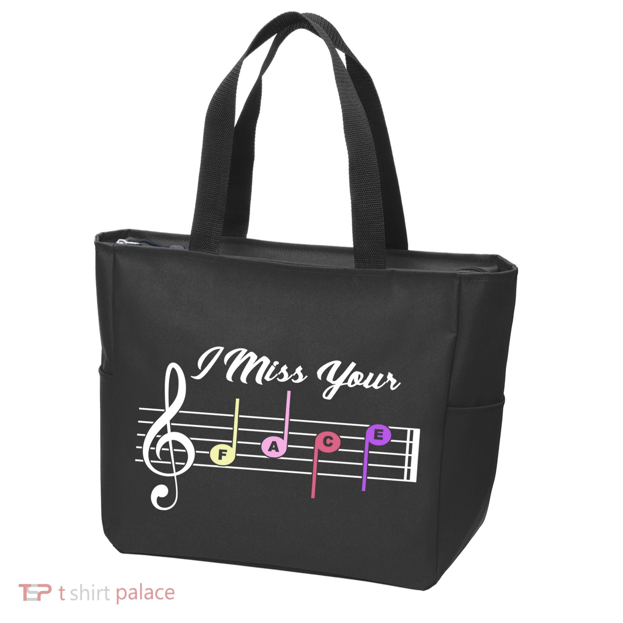I Miss Your Face Music Notes Tote Bag