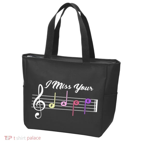 I Miss Your Face Music Notes Tote Bag
