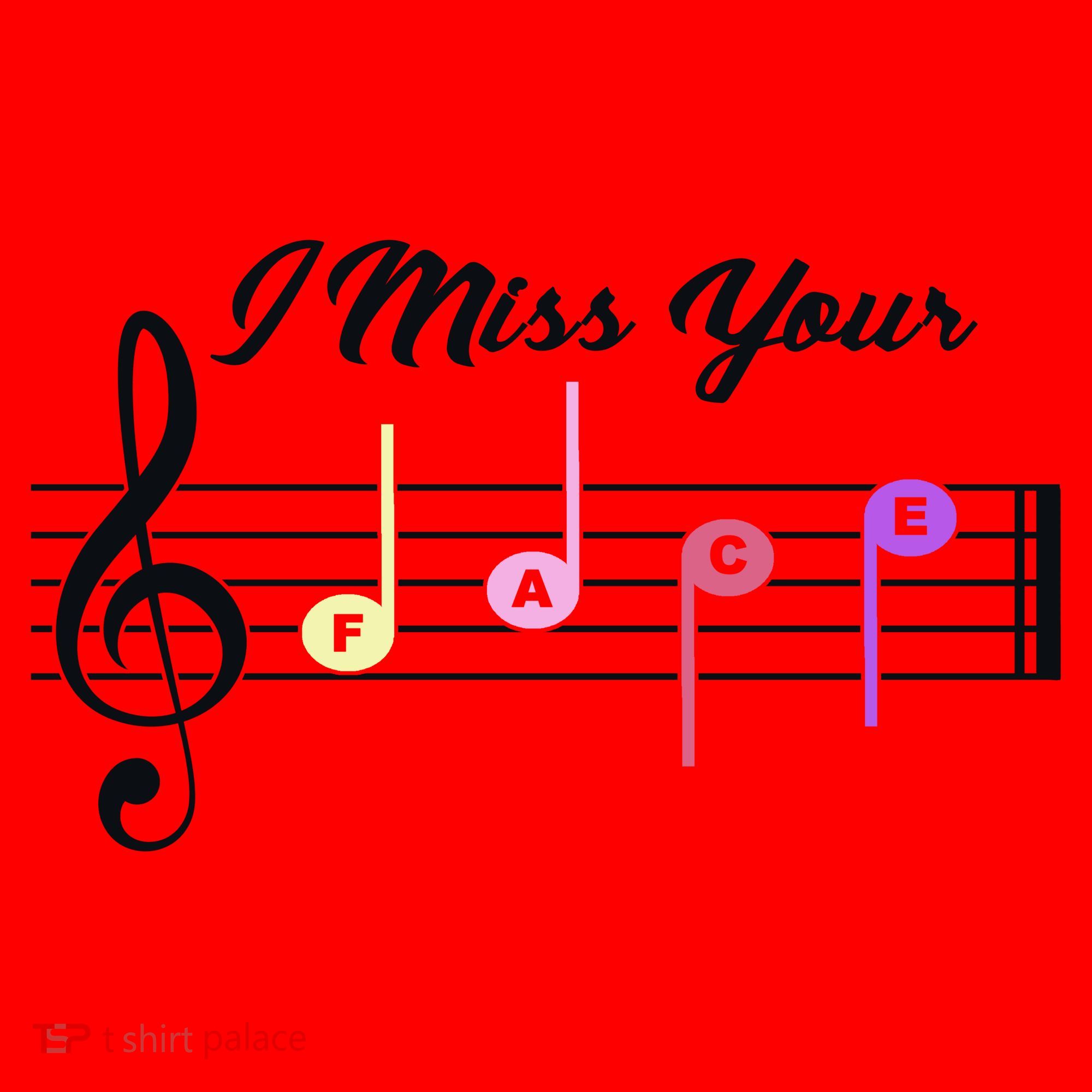 I Miss Your Face Music Notes Santa Hat