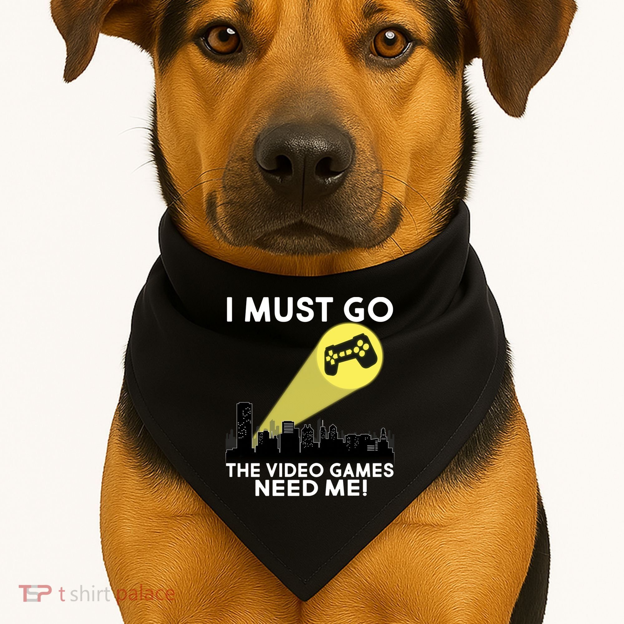 I Must Go The Video Game Needs Me USA-Made Doggie Bandana