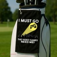 I Must Go The Video Game Needs Me Golf Towel thumb 2