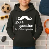 I Mustache You A Question But Ill Shave It For Later Kids Hoodie thumb 2