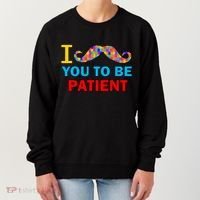 I Mustache You To Be Patient Autism Women's Sweatshirt thumb 0
