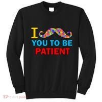 I Mustache You To Be Patient Autism Sweatshirt thumb 0