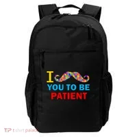 I Mustache You To Be Patient Autism Backpack thumb 0
