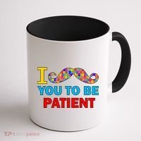 I Mustache You To Be Patient Autism Coffee Mug thumb 1