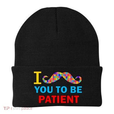 I Mustache You To Be Patient Autism Beanie