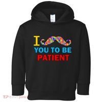 I Mustache You To Be Patient Autism Toddler Hoodie thumb 0