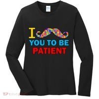I Mustache You To Be Patient Autism Women's Long Sleeve Shirt thumb 0