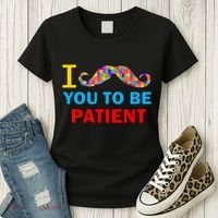 I Mustache You To Be Patient Autism Women's T-Shirt thumb 3