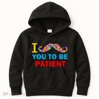 I Mustache You To Be Patient Autism Kids Hoodie thumb 0