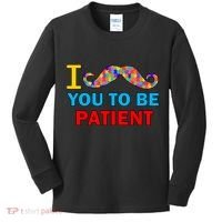 I Mustache You To Be Patient Autism Kids Long Sleeve Shirt thumb 0