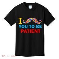 I Mustache You To Be Patient Autism Kids T-Shirt thumb 0