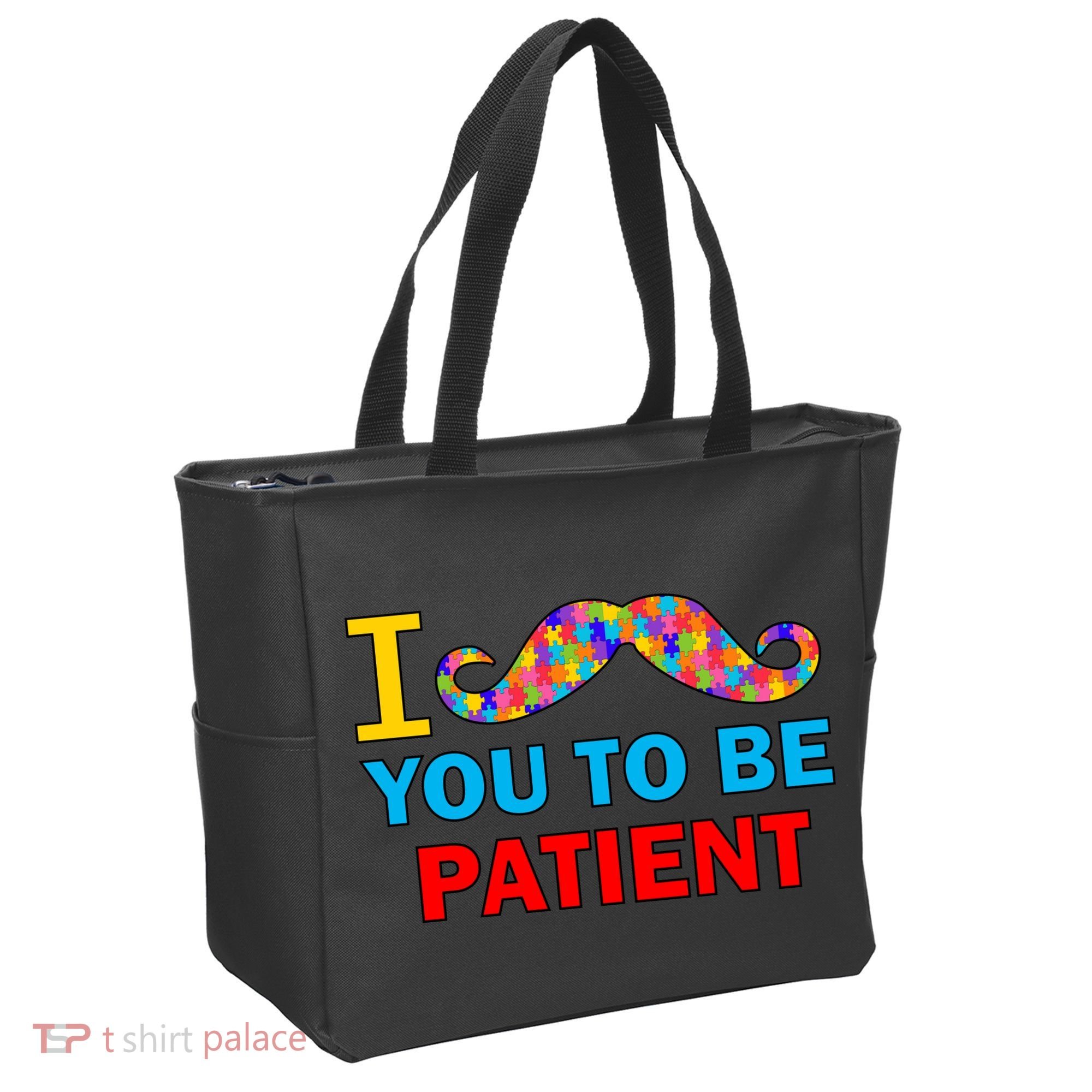 I Mustache You To Be Patient Autism Tote Bag