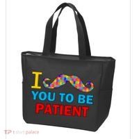 I Mustache You To Be Patient Autism Tote Bag thumb 3