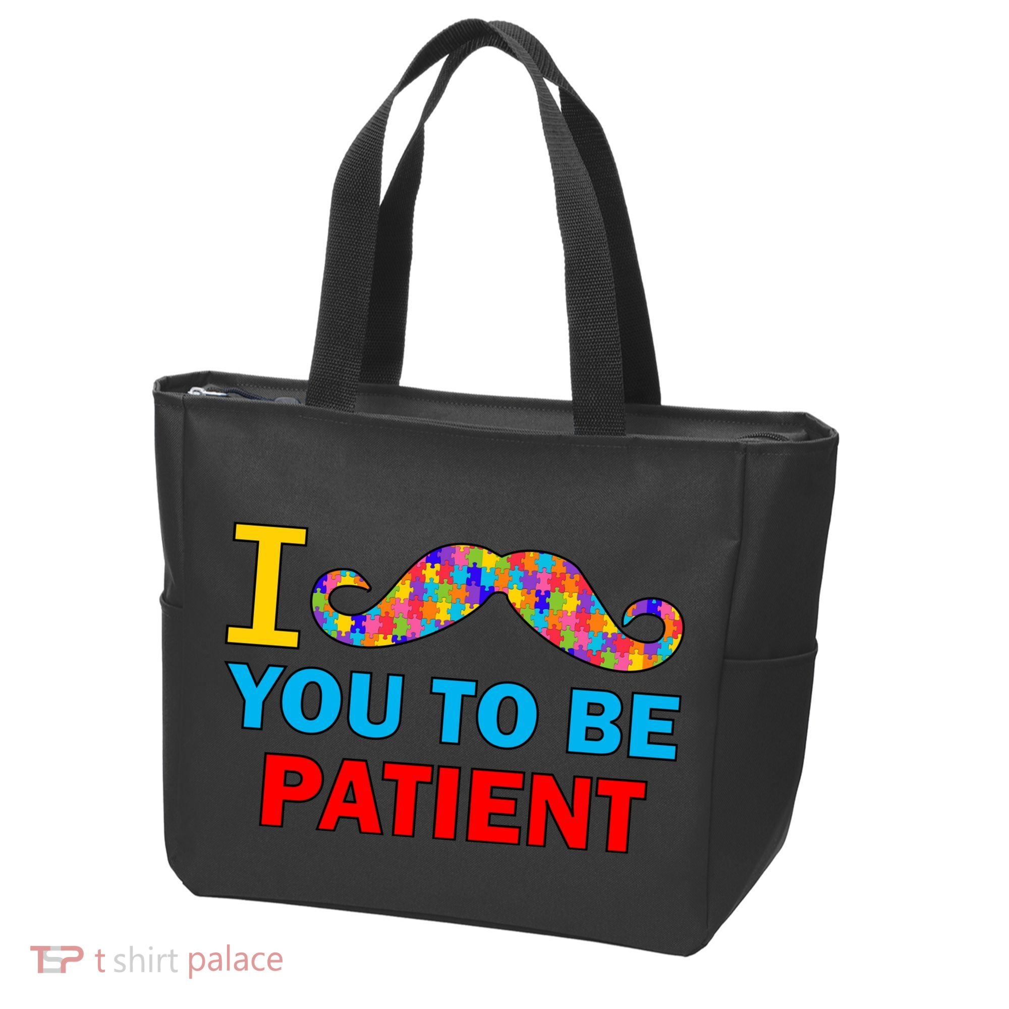 I Mustache You To Be Patient Autism Tote Bag