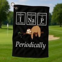 I Nap Periodically Lazy Sloths Lovers Golf Towel thumb 1