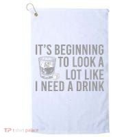 I Need A Drink Golf Towel thumb 0