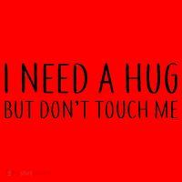 I Need a Hug But Don't Touch Me Santa Hat thumb 1