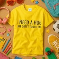I Need a Hug But Don't Touch Me Kids T-Shirt thumb 3