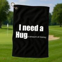 I Need A Hug (Huge amount of Money) Golf Towel thumb 1