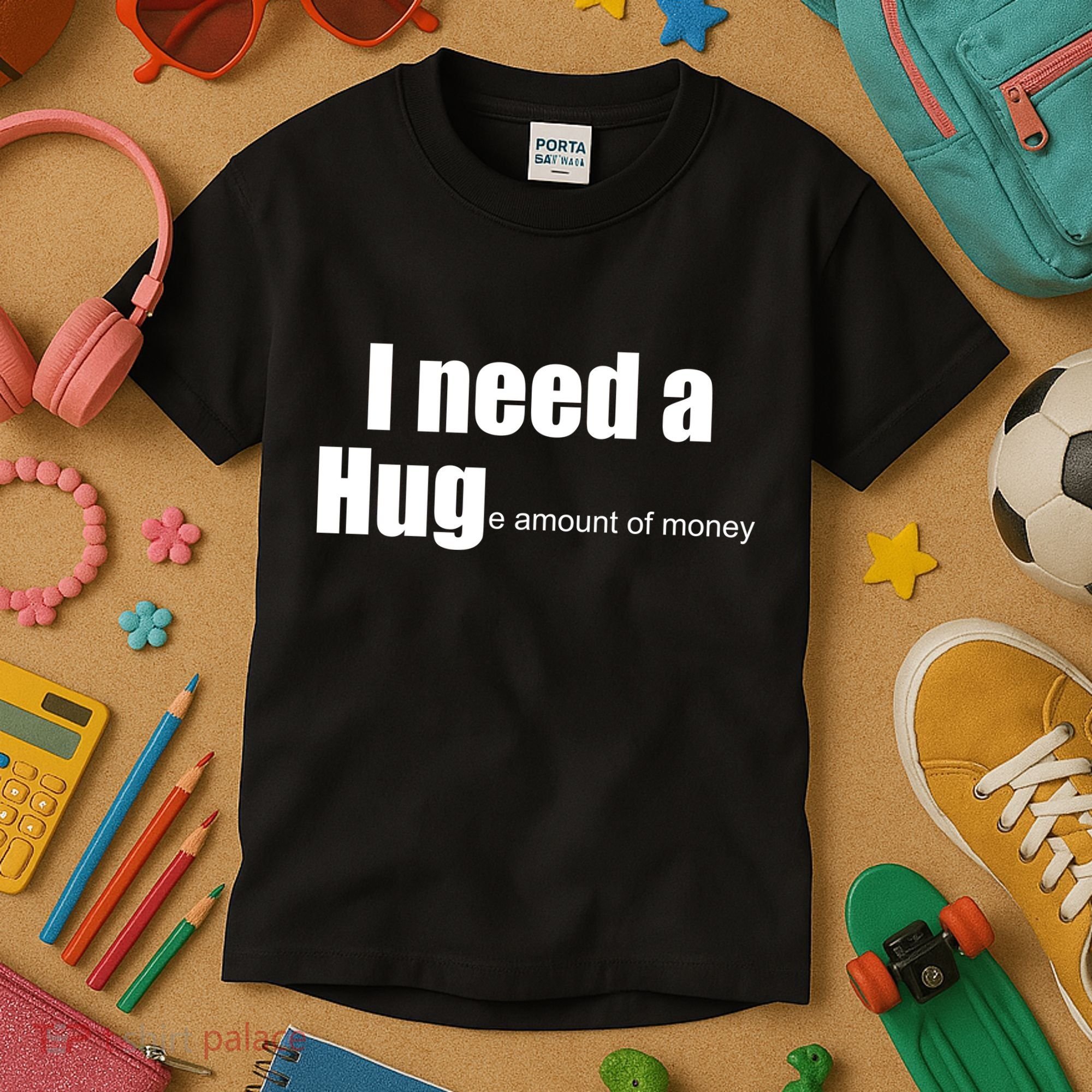 I Need A Hug (Huge amount of Money) Kids T-Shirt