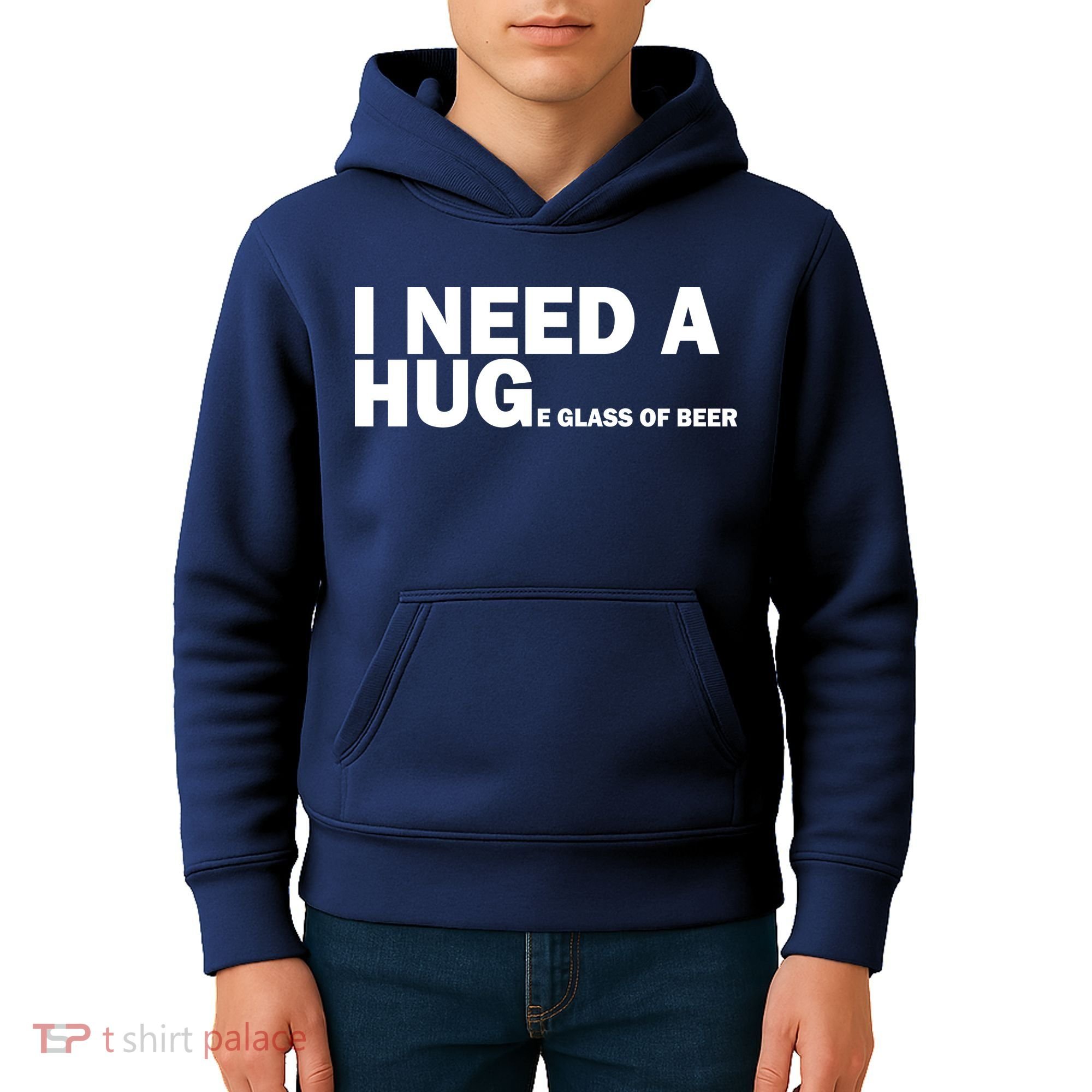 I Need A Hug Huge Glass Of Beer Kids Hoodie