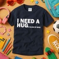 I Need A Hug Huge Glass Of Beer Kids T-Shirt thumb 3